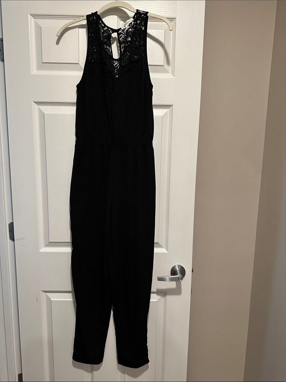 Ambiance Black Lace-Back Sleeveless Jumpsuit